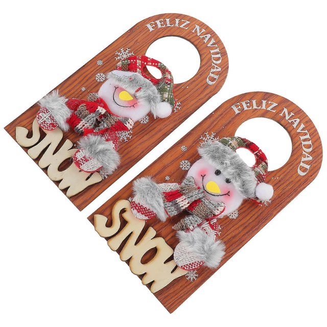 Christmas Hanging Door Sign 2Pcs Decorative Wooden Ornament Ideal For Homeowners Holiday Party Decor