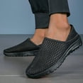 thumbnail image 6 of Men's Slip On Casual Breathable Sneakers Lightweight Mesh Beach Loafers Fashion Two Way Wear Slides Shoes Black Size 5.5, 6 of 7
