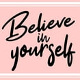 thumbnail image 3 of Allen, Kimberly 12x12 Black Modern Framed Museum Art Print Titled - Believe Pink, 3 of 5