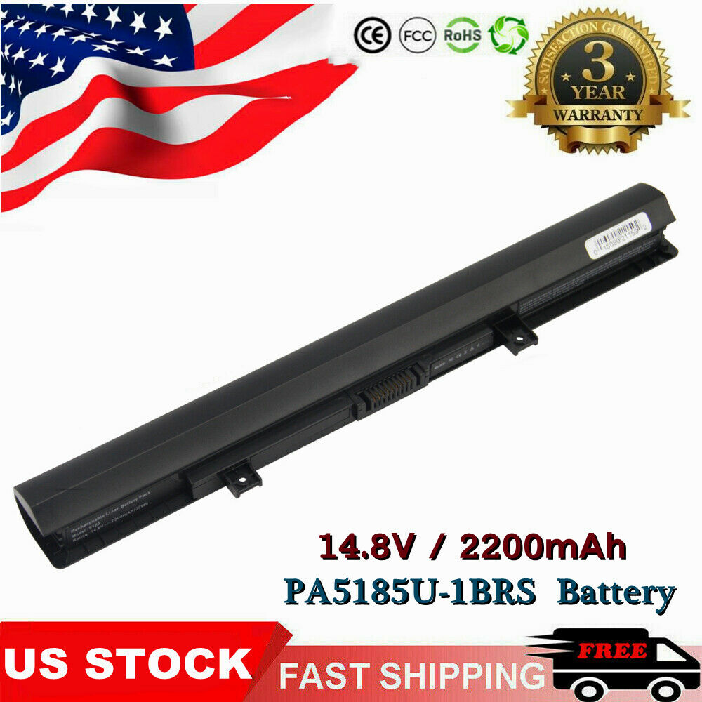 Batteria Per Notebook Toshiba Satellite Serie C50/L50/C55 - PA5185U-1BRS, 2600mAh 14.4V, Nero, Sostitutiva BYDT