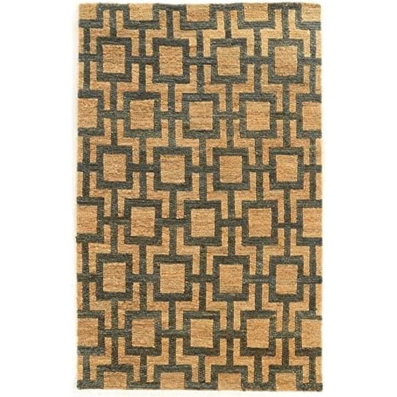 Riverbay Furniture 5' x 8' Hand Knotted Rug in Beige and Russet