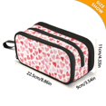 thumbnail image 4 of FORMRS Pencil Case with 3 Compartments School Large Capacity Zipper Pen Pouch Stationery Organizer, Watercolor Red Hearts Pattern, 4 of 8