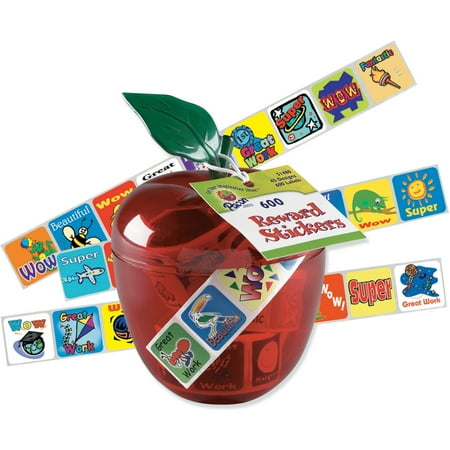 Pacon, PAC51480, Plastic Apple Reward Stickers, 600 / Pack, (Best Way To Remove Stickers From Plastic)