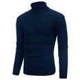 thumbnail image 2 of Yuemengxuan Men Solid Color Knitted Sweater, Long Sleeve Turtleneck Pullover for Winter, Fall, 2 of 6