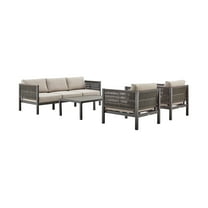 Mareike Aluminum Outdoor Coffee Table in Brown with Ceramic Tabletop