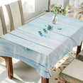 thumbnail image 4 of Summer Wooden Blue Rectangle Tablecloth, Dust Proof Anti Wrinkle Wipeable Table Cloth Tabletop for of Dinner Kitchen Wedding Holiday Party 54"x72" Home Decor, 4 of 7