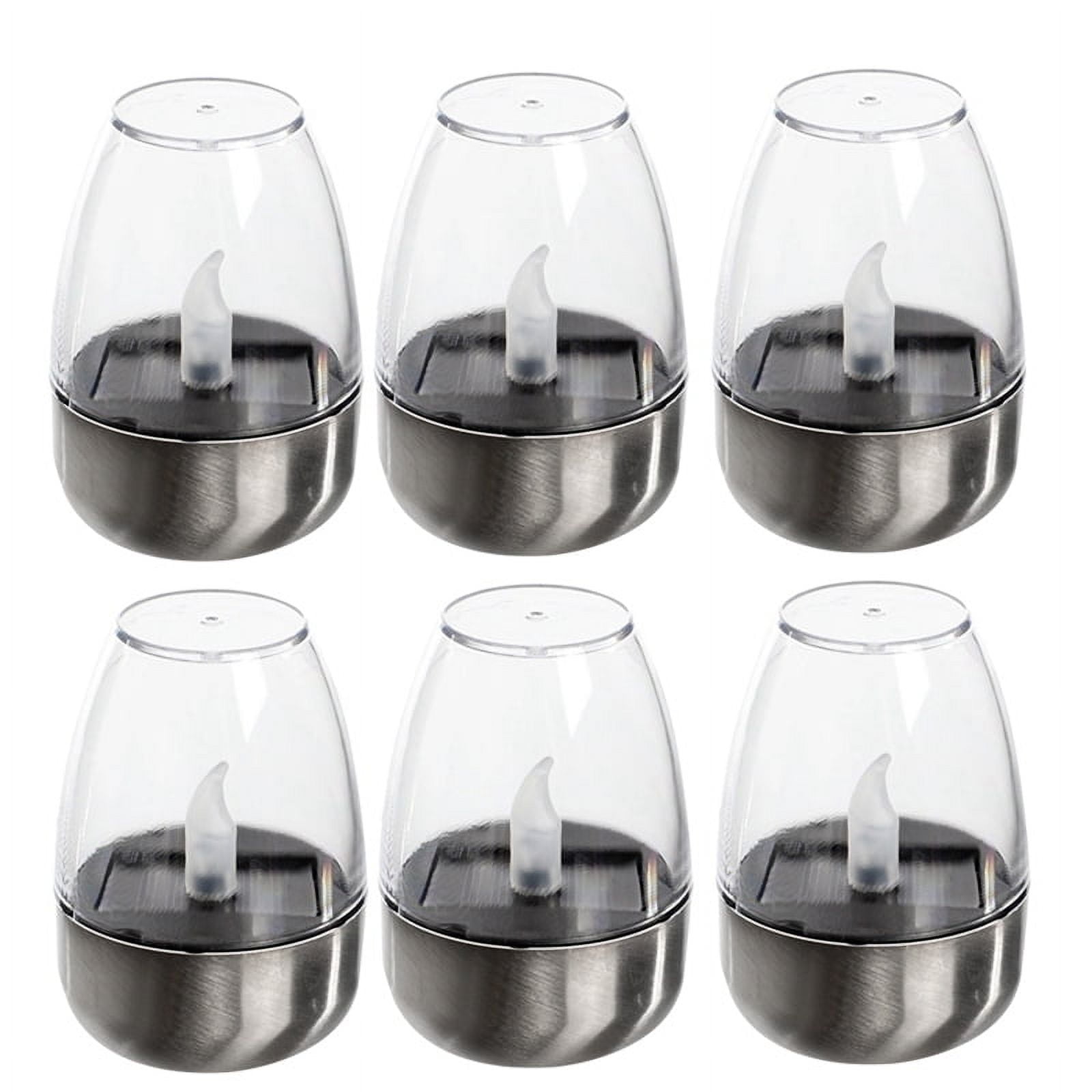 Solar Power Tea Lights Outdoor Candle Flameless Flicker Waterproof Table Lamp LED Candles with Dusk to Dawn 6pack