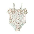 thumbnail image 5 of AJZIOJIRO Baby Girls Straps Swimsuit Toddler Infant Summer Floral Bathing Suits 6M-8T UPF 50+ Sun Protection Swimwear, 5 of 9