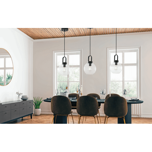 BHG Globe Glass, Brass finish pendant, 1 A19 40W Eqv bulb included 40W