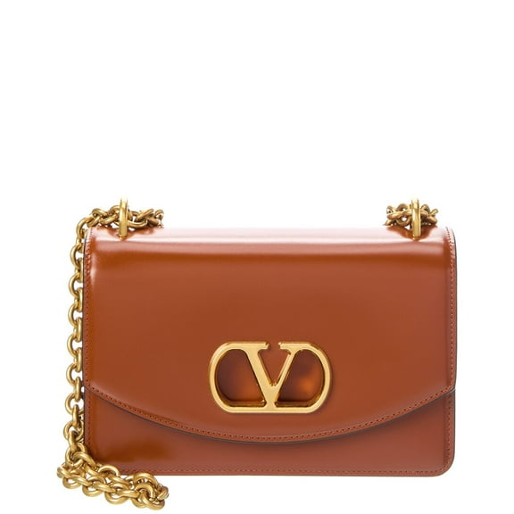 Valentino Vain Small Leather Shoulder Bag, Beige