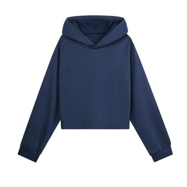 PMVFHDE Chandail à Col Rond d'Automne Enfant Tout-Petit Garçons Filles Manches Longues Imprimés Chaud Chandail à Capuchon Chandail Hauts Tenues pour Enfants Survêtement Bleu Marine,150
