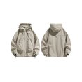 thumbnail image 2 of SUNSIOM Veste à Capuche pour Hommes, Manches Longues, Fermeture Éclair, Automne, avec Poches, 2 of 6