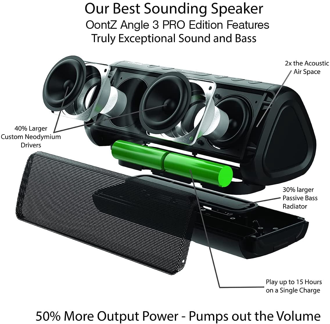 OontZ Angle 3 PRO Dual Edition Bluetooth Speaker, Two Speaker Edition, 21-Watts, Exceptional Sound & Bass, 100ft Wireless Range, Waterproof