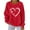 Red-crewneck sweatshirts for women spring, variant on Feancey Graphic Sweaters for Women Cute Love Heart Print Pullover Tops Holiday Casual Long Sleeve Crewneck Sweater Ribbed Knit Jumpers Red L