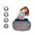 thumbnail image 2 of Kiss Storage Toy Bag Chair, Retro Woman Mouth Red Lipstick Girl Expressing Different Emotions Female Vintage, Stuffed Animal Organizer Washable Bag, Small Size, Teal Red White, by Ambesonne, 2 of 3