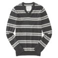 thumbnail image 1 of Aeropostale suéter con cuello en V a rayas para hombre, gris, extragrande Aeropostale  Pull-over, 1 of 2