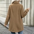 thumbnail image 6 of Elegant Wool Coat for Women Notch Lapel Long Sleeve Button Front Mid Length Casual Outerwear, 6 of 8
