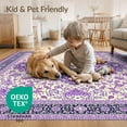 thumbnail image 4 of ODIKA 6'x9' Washable Area Rug Non-Slip, Chair-Friendly, Purple Abstract Scroll Swirl Ombre Gradient Bordered Ornamental for Dining Room, Under Table, Office Décor, 4 of 7