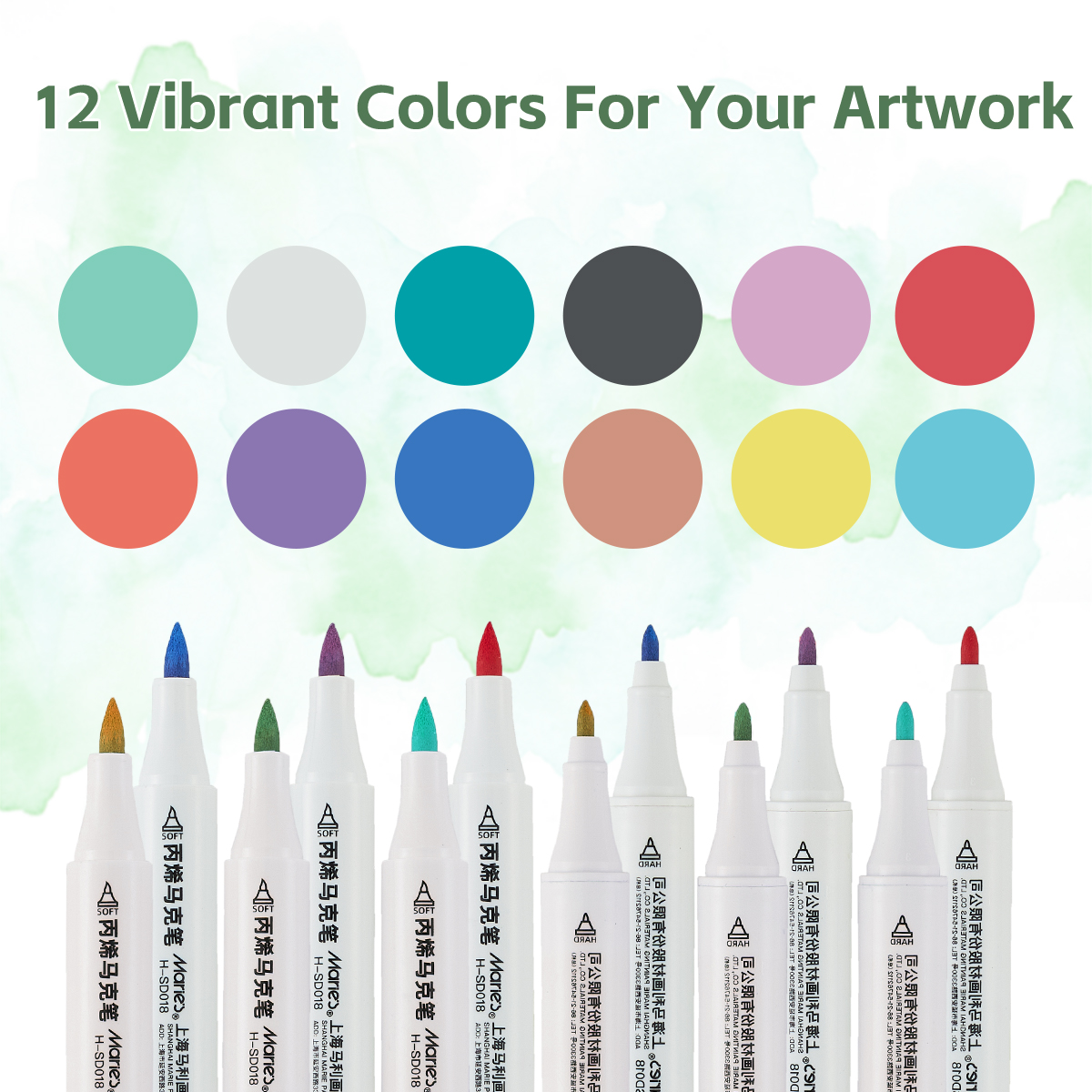 Double-Headed Acrylic Marker Pens Set, Water-Based Paint Markers for Rock, Ceramic, Wood, Canvas, Scrapbooking, Art Supplies for Artists, Adults