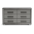 thumbnail image 2 of Benjara Reno 58 Inch Dresser, 6 Drawers, Chrome Handles, Chrome Bracket Legs, Gray, 2 of 9