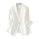 thumbnail image 2 of Blazer para mujer, color liso, solapa con botones, elegante chaqueta de traje, parte superior de poliéster para mujer, 2 of 6