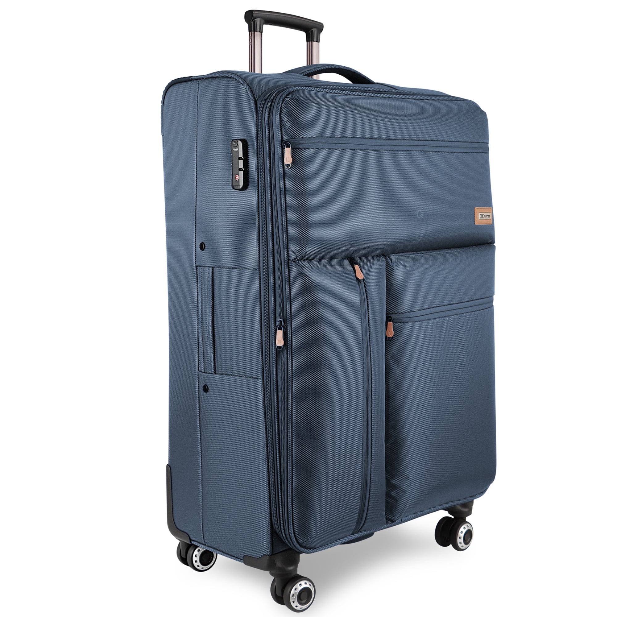 New York Xpress 30" Softside Large Checked Luggage Lightweight Expandable Spinner Suitcase with TSA Lock,Navy - XJ1901