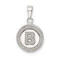 thumbnail image 1 of Collier Pendentif Cercle Monogramme Initiale Lettre B en Argent Sterling 925, 1 of 5