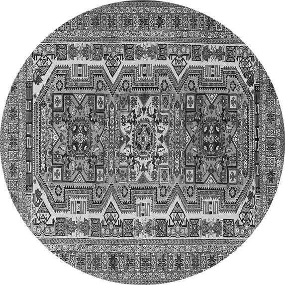 Ahgly Company Machine Washable Indoor Round Persian Gray Traditional Area Rugs, 3' Round