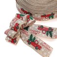 thumbnail image 2 of Christmas DIY Fabric Swirl Ribbon Burlap Ribbon Gift Classic Wrapping Christmas Tree Ribbon Wreath Bows, Hemp, 2 of 7