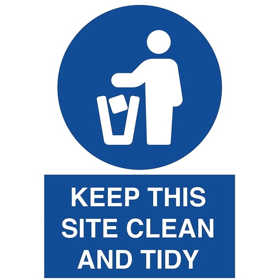 Vinyl Stickers - Keep This Site Clean and Tidy Sign - Safety and Warning Warehouse Signs Stickers - 3.5" x 5" - 3 Pack