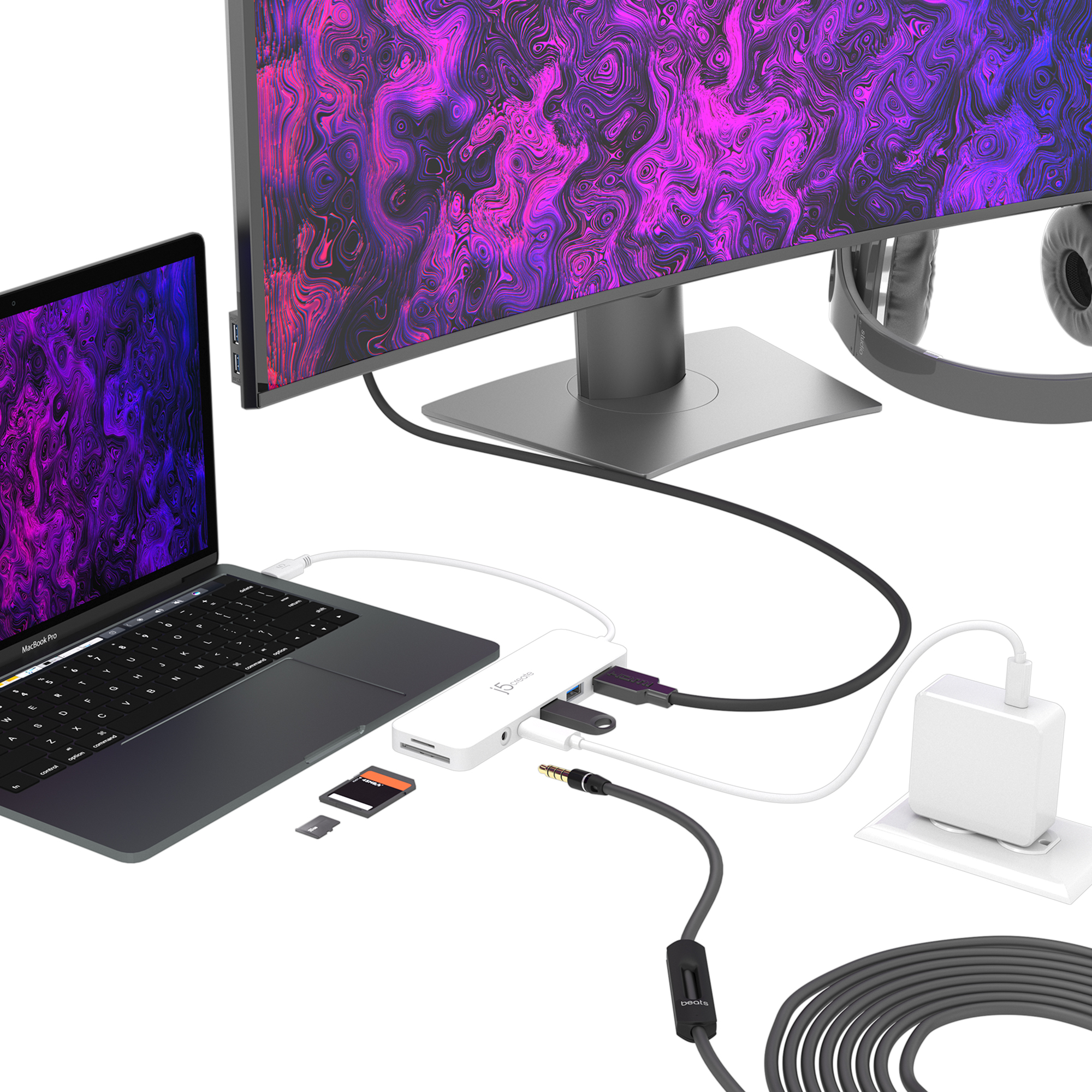 j5create USB-C Multi-Port Hub, White photo 6