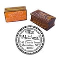 thumbnail image 1 of Round Wood Mounted Rubber Stamp Custom Family Return Address Stamp Wedding Gift, 1 of 2
