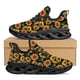 thumbnail image 1 of Zapatos vulcanizados con estampado de girasoles para mujer, zapatillas cómodas y transpirables, planos informales con cordones para mujer, 1 of 6