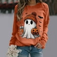 thumbnail image 2 of Jkety Halloween Tshirts Women T Shirts for Women Casual Western Graphic Pullover Tops Hoodies Tees Cowgirls Country Outfits(Orange,XL), 2 of 7