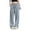 Blue, variant on High Waisted Jeans For Women Straight Leg Loose Fit Casual Elastic Denim Pants Lightweight Comfort Travel Long Jeans With Pocket Black L