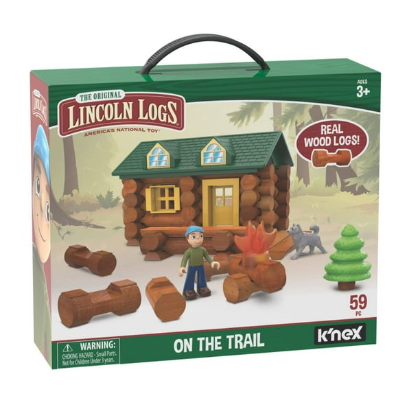 LINCOLN LOGS On the Trail Real Wood Logs 59 parts Ages 3 and up