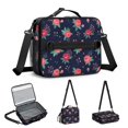 thumbnail image 5 of Pioneer Flower Floral Print Pattern Insulated Lunch Bag with Shoulder Strap and Bottle Holder,Bento School Lunch Bag Box,11x9.5x3.5 Inches, 5 of 5
