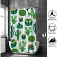 thumbnail image 4 of Coolnut Shower Curtain Set with Hooks Blooming Cactuses Polyester Waterproof Bath Curtain72" x 72", 4 of 6