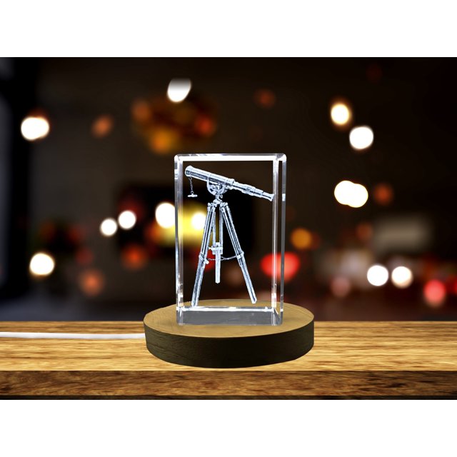 Vintage Refrector Telescope Sculpture de Collection Crystal