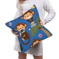 thumbnail image 6 of Bingfone Monkeys Swinging From Palms Linen Throw Pillow Covers Cushion Case Pocket Button Vintage Farmhouse Pillowcase For Sofa Couch Bed 18"X18", 6 of 9