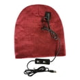 thumbnail image 2 of Gorro calefactable de punto suave para hombre y mujer, gorro cálido para esquiar, trabajar y pescar. rojo, 2 of 7