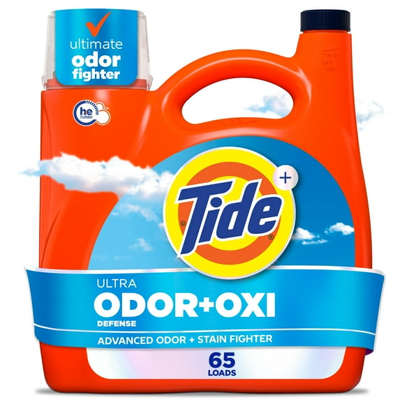 Tide Ultra Odor Defense Plus Oxi Liquid Laundry Detergent, 92 fl oz, 65 Loads