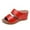 Red, variant on VerPetridure Women's Sandals Summer Casual Plus Size Hollow Open Toe Wedges Roman Sandals