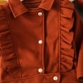 thumbnail image 6 of Godderr Toddler Baby PU Leather Jacket Outerwear for Girls,2-7T Girls Fashion PU Leather Motorcycle Jacket Kids Ruffle Edge Lapel Leather Button Short Outerwear with Hat, 6 of 6