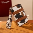 thumbnail image 3 of Wrangler Wristlet Western Wallet Boho Aztec Credit Card Holder for Women, Cow Print-Brown, 3 of 7