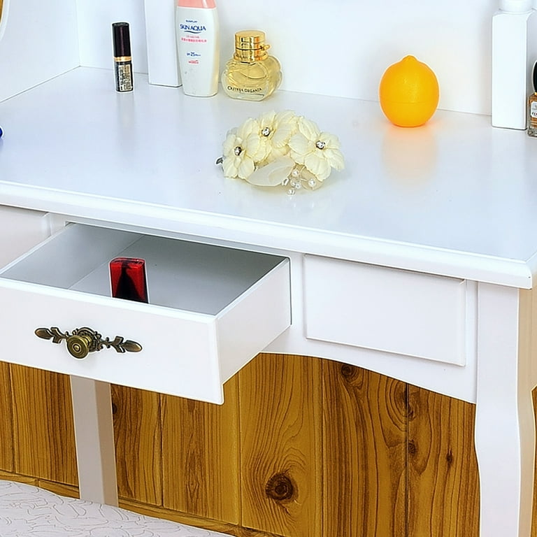 Vanity Sets with Mirror and Bench Makeup Vanity Table Set