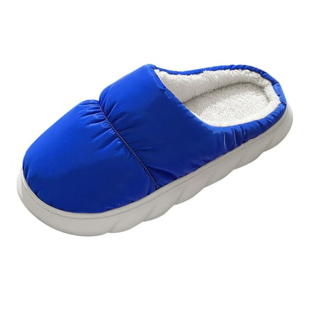 

Mens Slippers Men Slippers Winter Home Cotton Slides Christmas Antlers Print Thermal Slippers Casual Home Shoes Slippers for Men Suede Blue 42-43