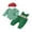 Green, variant on Miaouyo Infant Baby Girls Boys Christmas Outfit 0 3 6 9 12 18 Months Loose Fit Striped Crew Neck Romper Embroidered Overalls Pants and Cap 3 Pcs Set