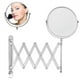 thumbnail image 1 of Espejo de afeitar de pared: espejo de aumento telescópico cromado de acero inoxidable extensible 360° con aumento de 1x y 3x y 2 tornillos, 2 tacos y brazo plegable para maquillaje, baño, dormitorio, 1 of 8
