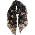 thumbnail image 1 of BEMS-Bufandas de mujer Bufandas y bufandas con estampado floral de pájaros de algodón ligero para chal de otoño-AmarilloNegro, 1 of 5